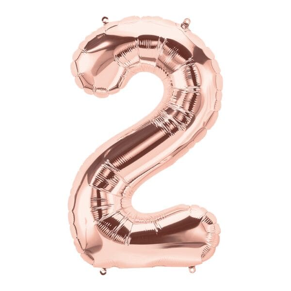 Rose gold foil number two balloon