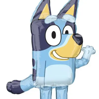 A cheerful cartoon dog waving with a friendly smile.