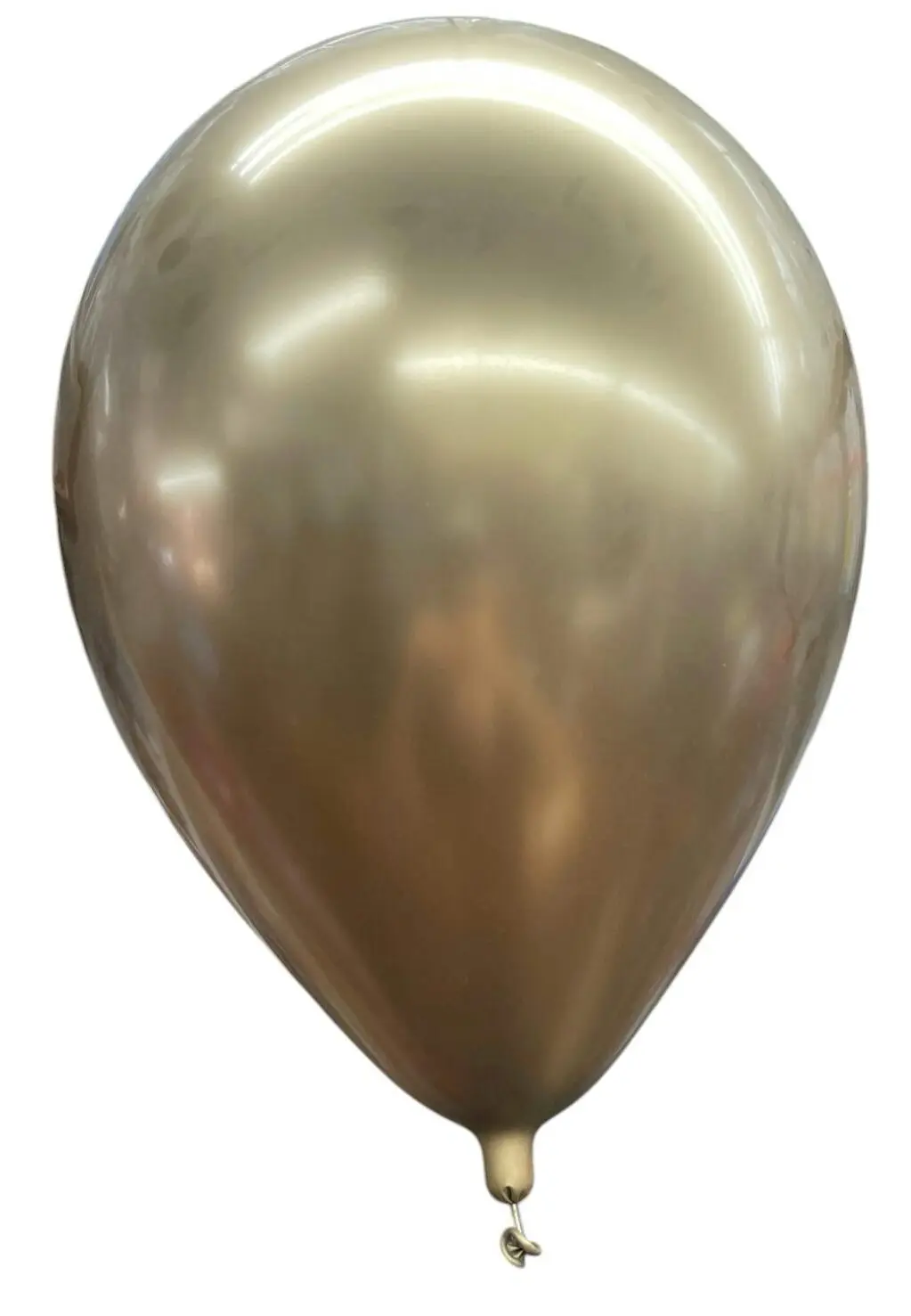 A shiny metallic gold balloon with a smooth surface.