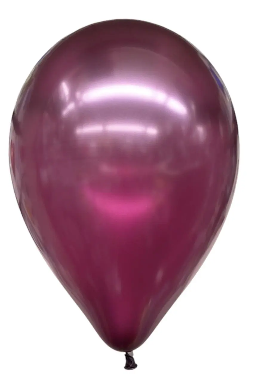 A shiny, dark pink balloon reflecting light.