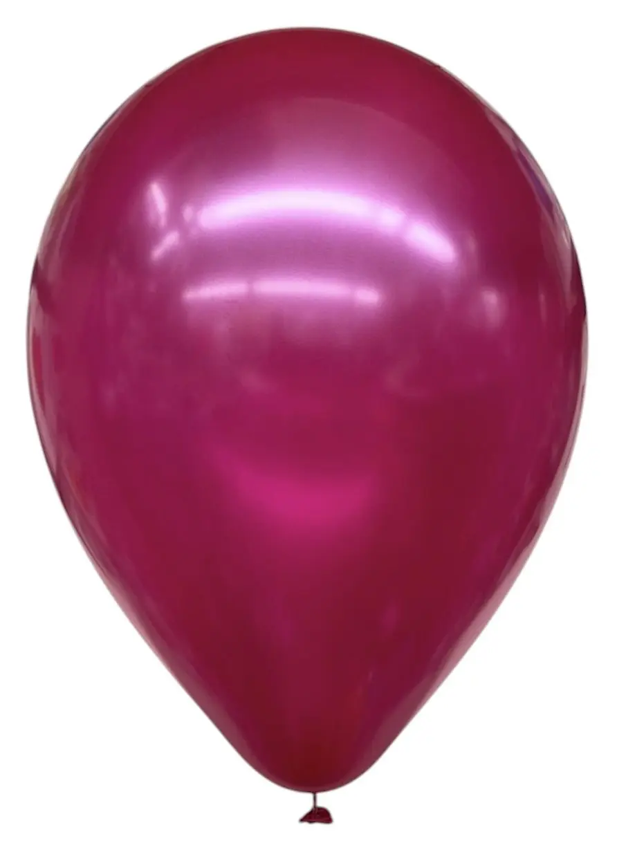 A shiny maroon balloon with a reflective surface.