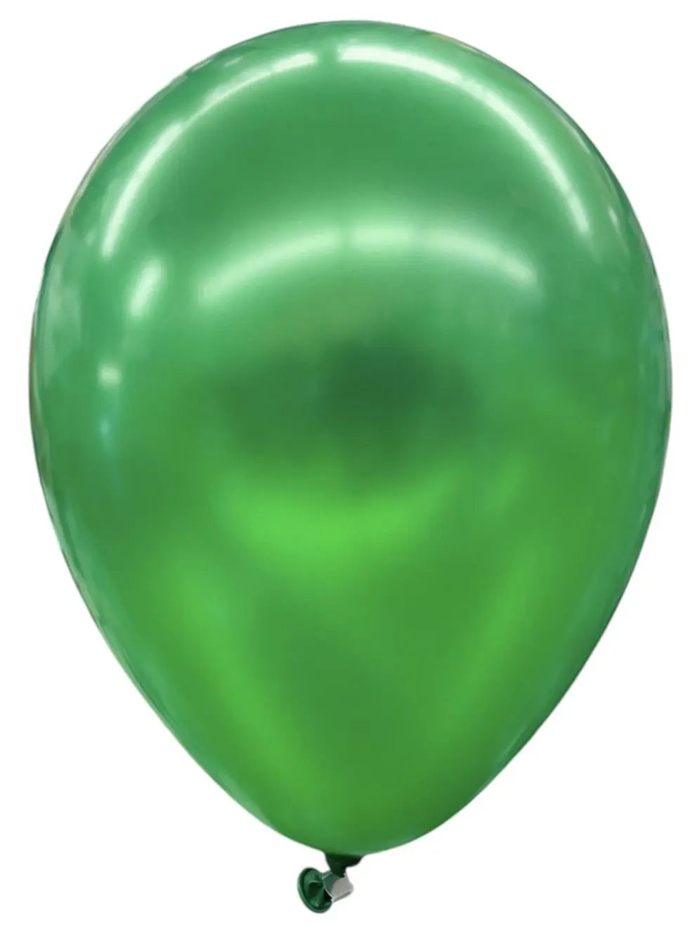 A shiny green balloon on a white background.