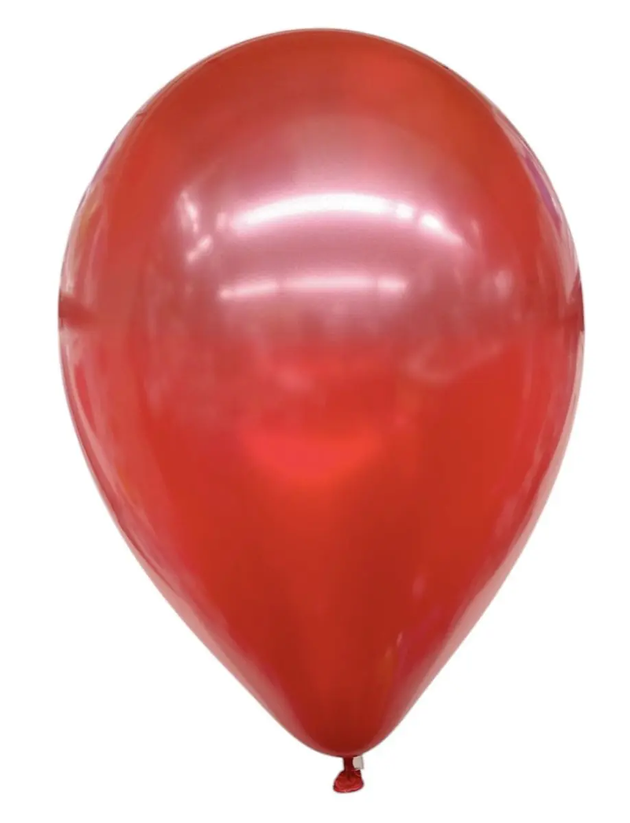 A shiny red balloon against a white background.