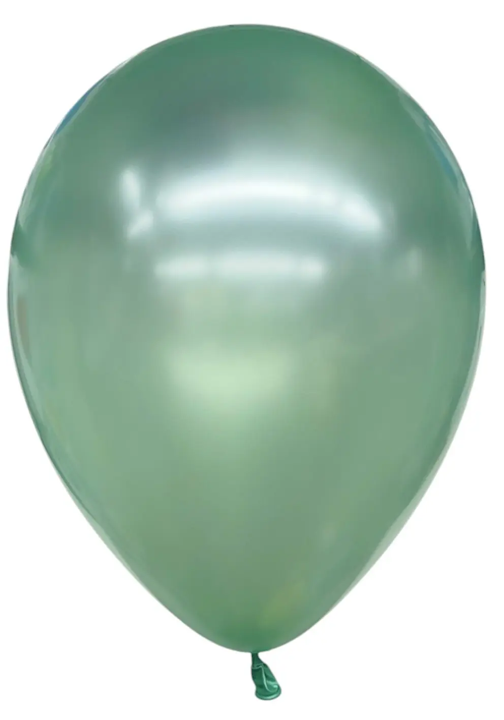 A single shiny green balloon with a smooth surface.