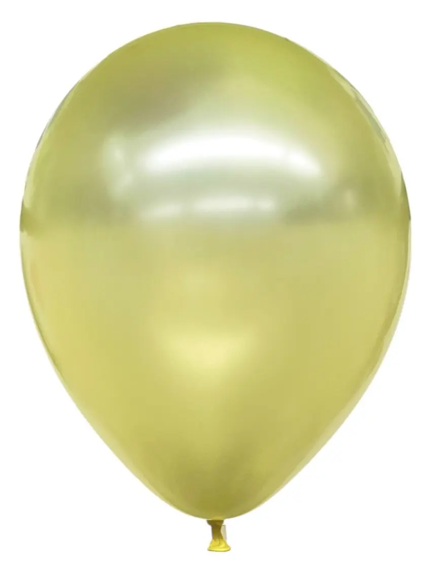 A shiny gold balloon with a reflective surface.