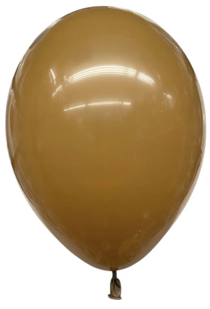 A single brown balloon with a shiny surface.