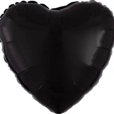 A black heart-shaped balloon.