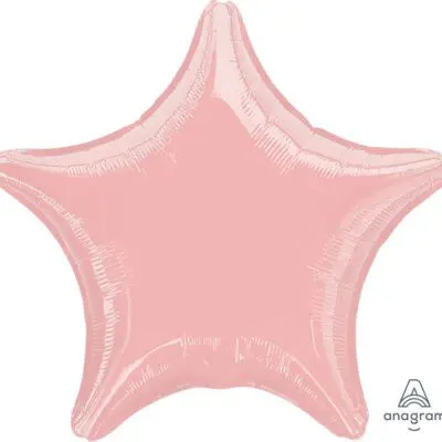 A shiny pink star-shaped balloon.