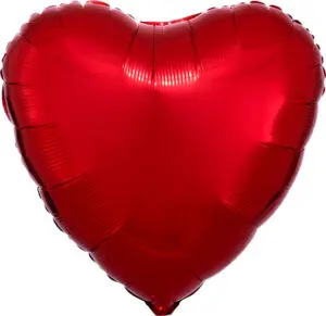 Shiny red heart-shaped balloon with a glossy finish.