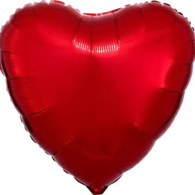 Shiny red heart-shaped balloon with a glossy finish.