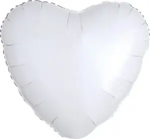 A white heart-shaped balloon on a plain background.