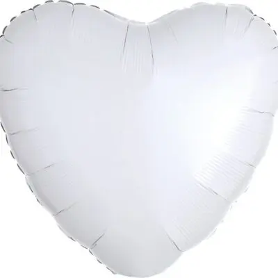 A white heart-shaped balloon on a plain background.