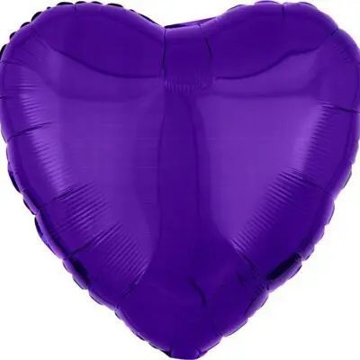 Shiny purple heart-shaped foil balloon.
