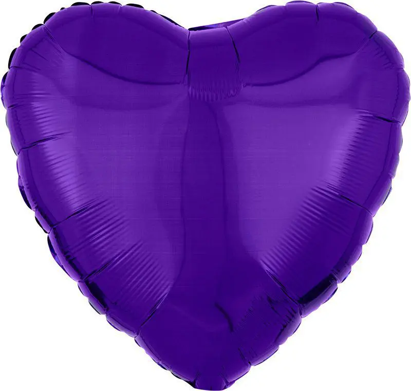 Shiny purple heart-shaped foil balloon.
