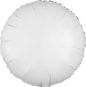 A plain white round balloon with a smooth surface.