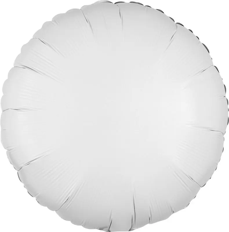 A plain white round balloon with a smooth surface.