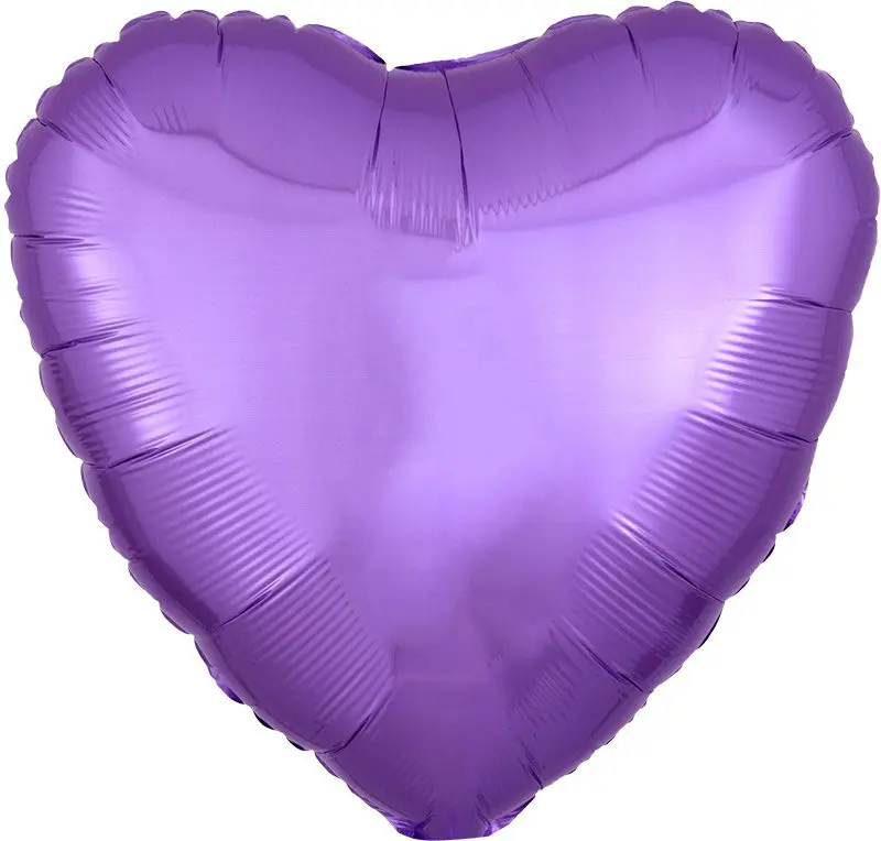 A shiny purple heart-shaped balloon.