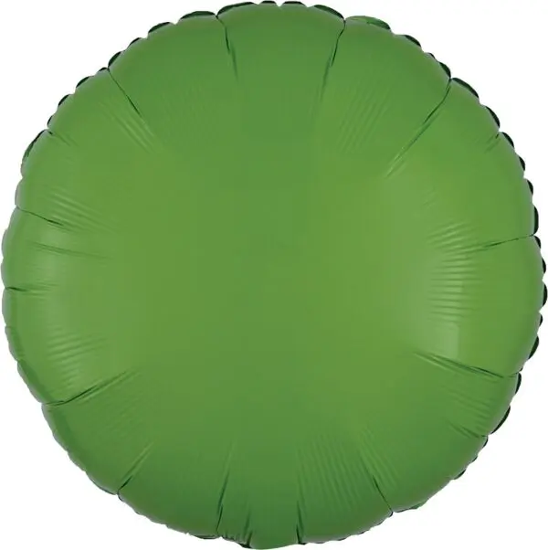A round green balloon with a smooth surface.
