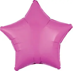 A pink star-shaped balloon with a glossy finish.