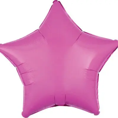 A pink star-shaped balloon with a glossy finish.