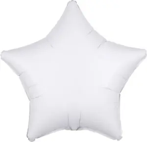 White star-shaped balloon with a smooth surface.