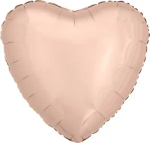 A rose gold heart-shaped balloon.