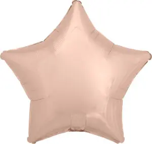 A shiny rose gold star-shaped balloon.