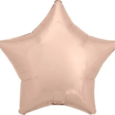 A shiny rose gold star-shaped balloon.