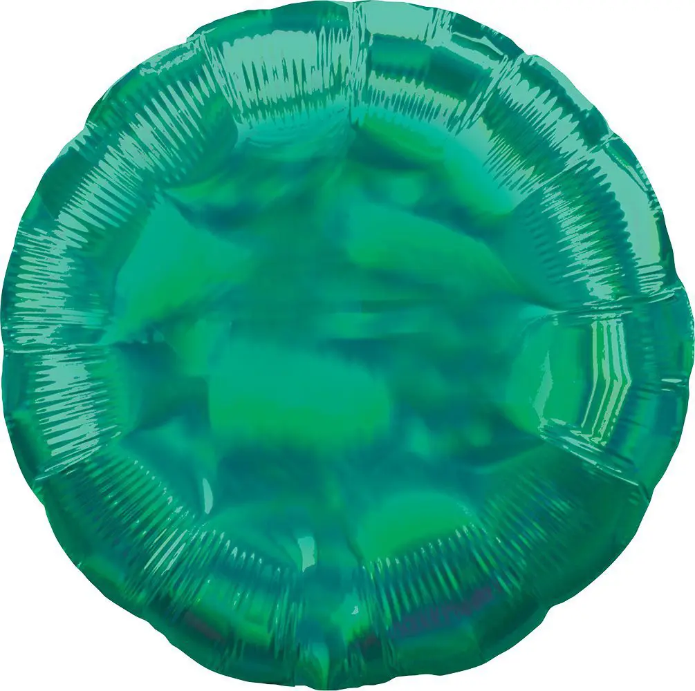 A shiny teal round foil balloon.