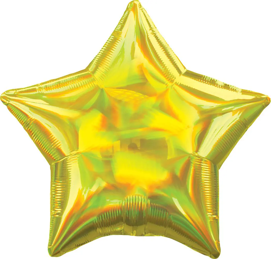 A shiny golden star-shaped balloon.