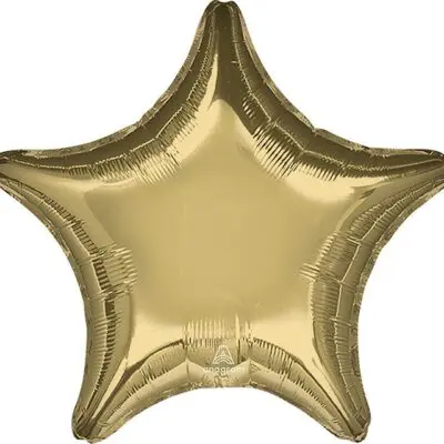 A shiny gold star-shaped balloon.