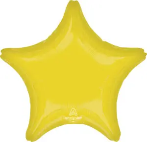 A shiny yellow star-shaped balloon.