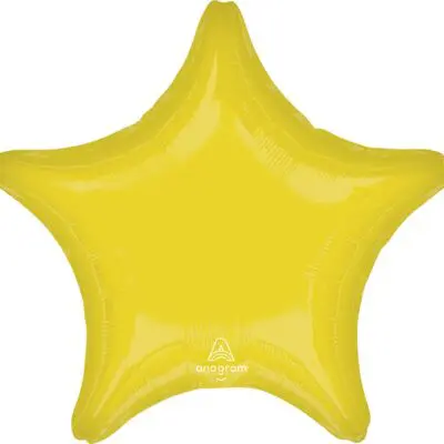 A shiny yellow star-shaped balloon.