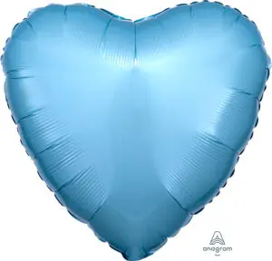 A shiny blue heart-shaped balloon.