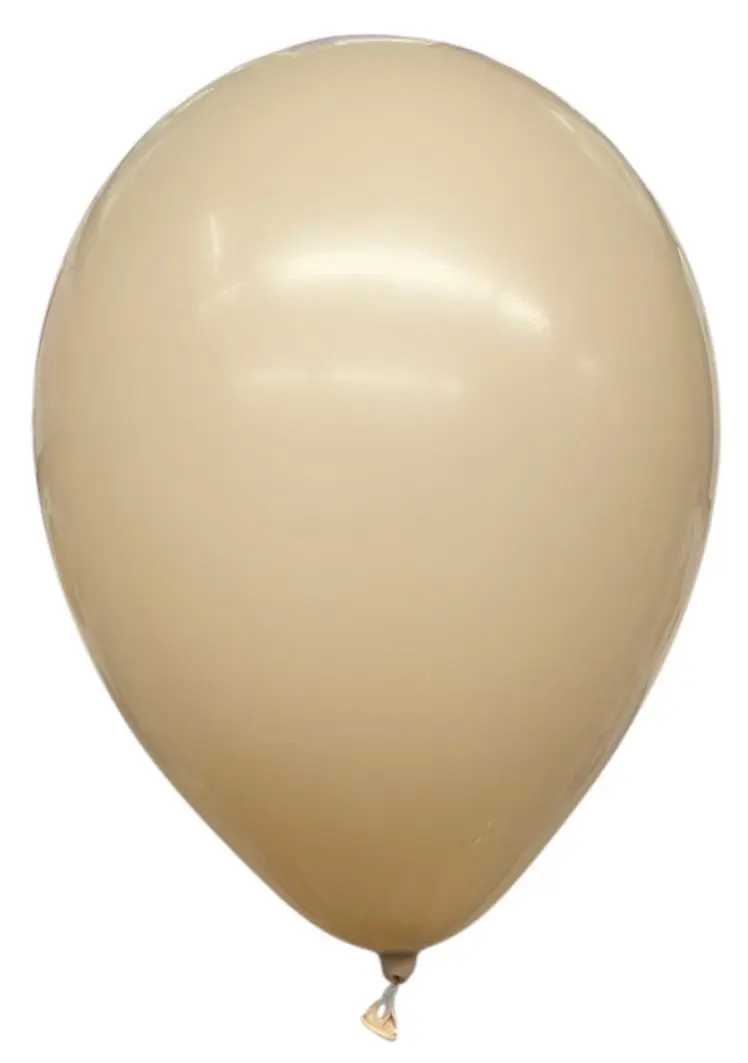 A single beige balloon with a smooth surface.