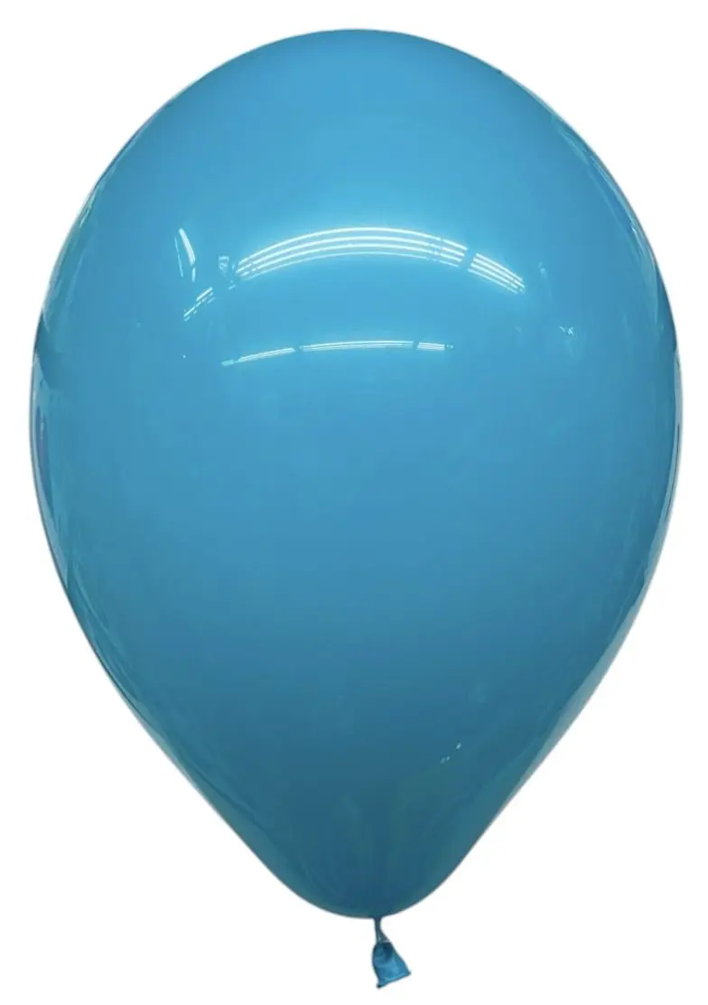 A single blue balloon against a white background.