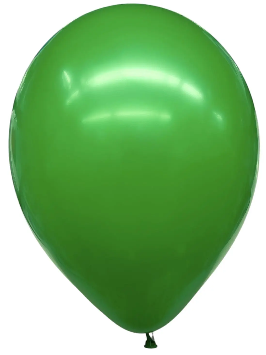 A shiny green balloon against a white background.