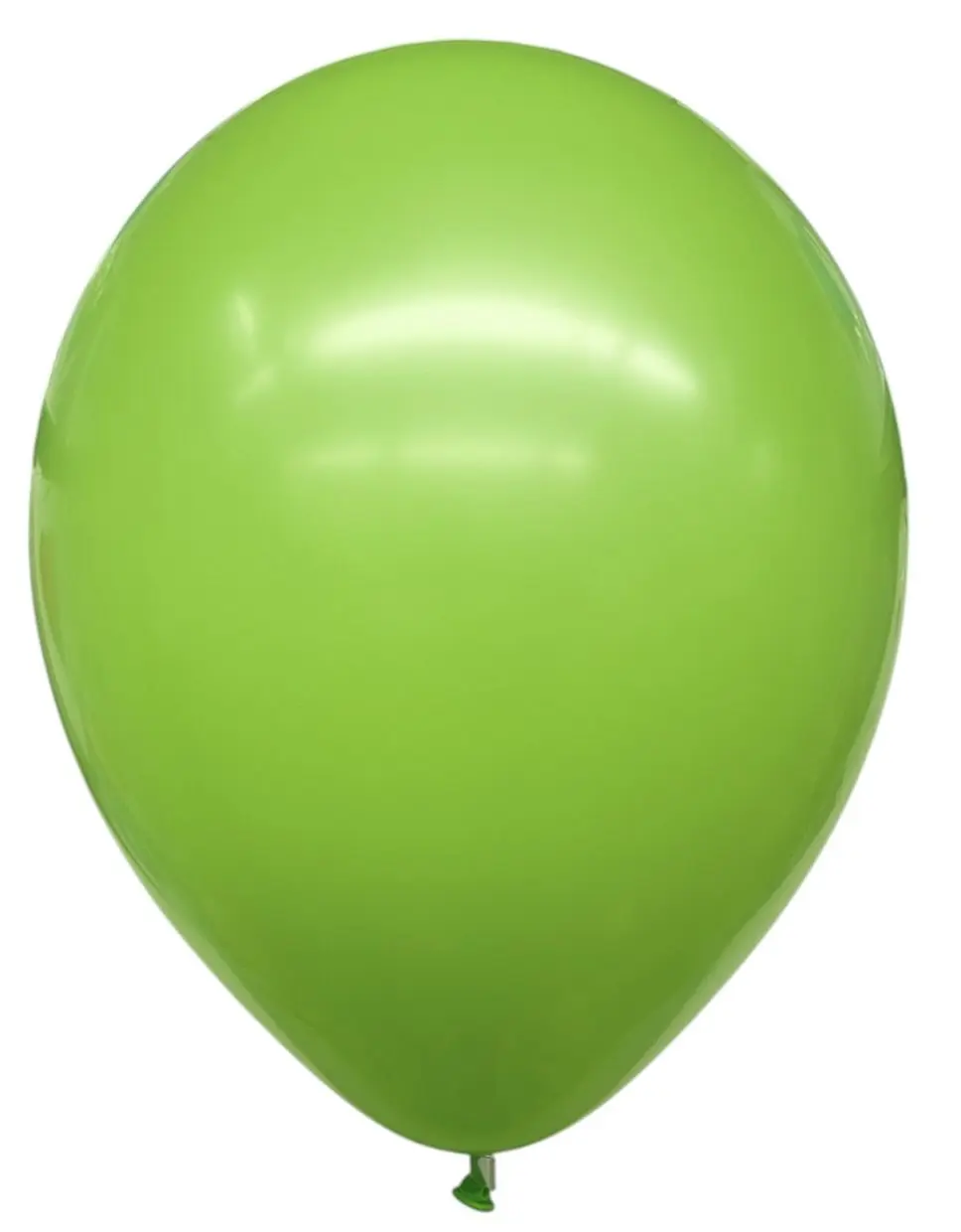 A shiny green balloon against a white background.