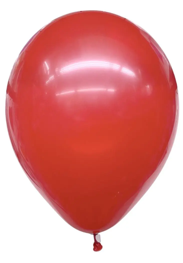 A shiny red balloon against a white background.