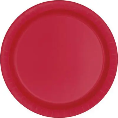 Ruby Red Solid Round 9 Dinner Plates  20ct"