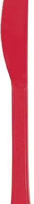 Ruby Red Solid Premium Plastic Knives  20ct