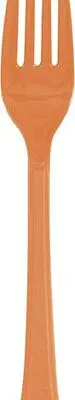 Pumpkin Orange Solid Premium Plastic Forks  20ct