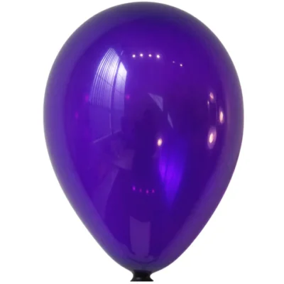 A shiny purple balloon against a white background.