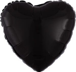 A black heart-shaped balloon.