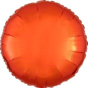 A shiny red-orange round balloon with a smooth surface.