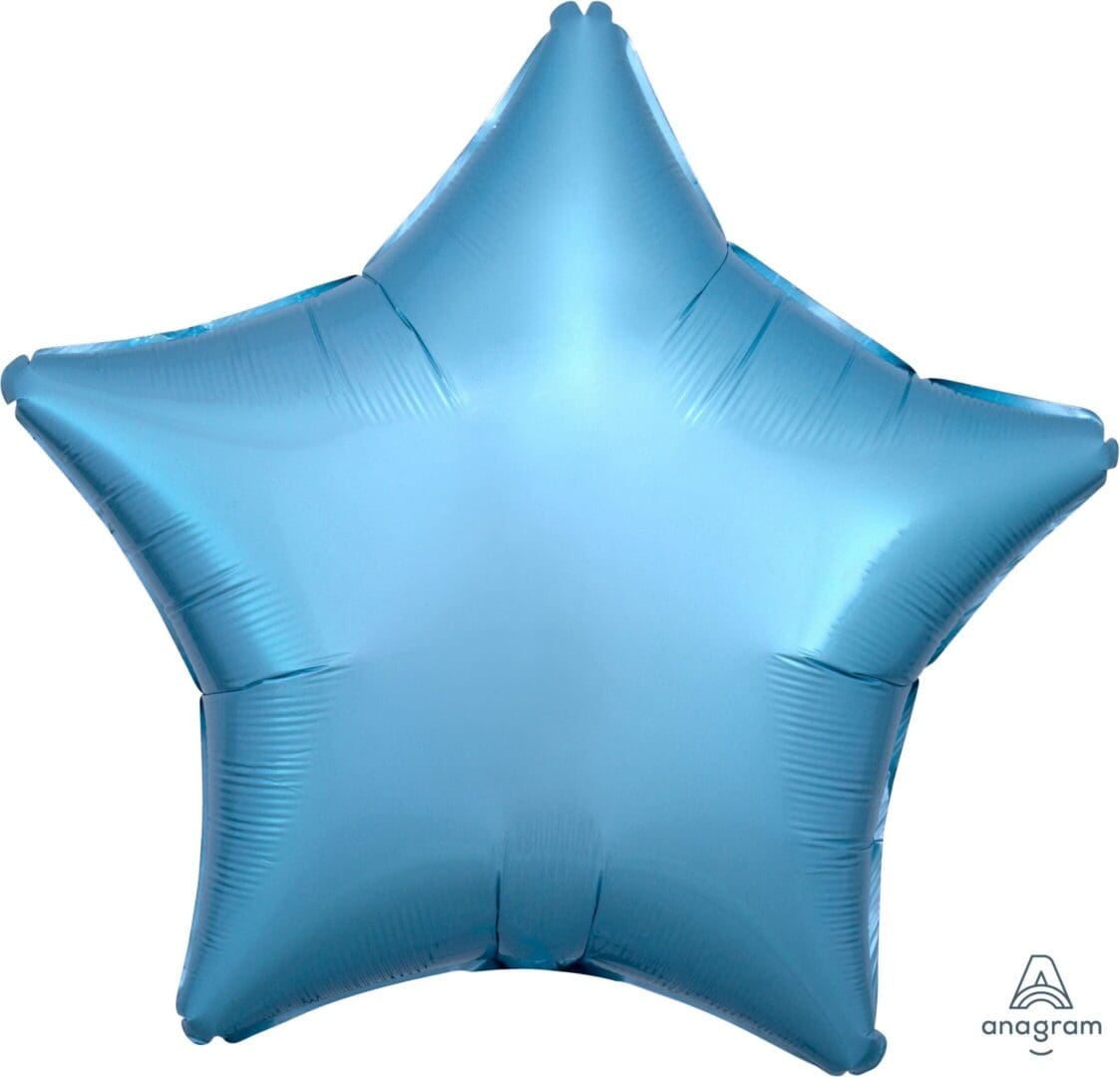 A shiny blue star-shaped balloon.