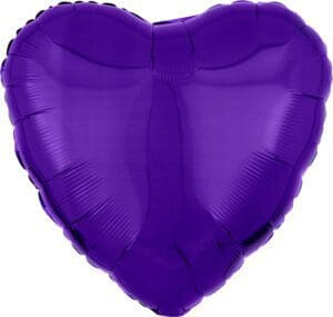 Shiny purple heart-shaped foil balloon.