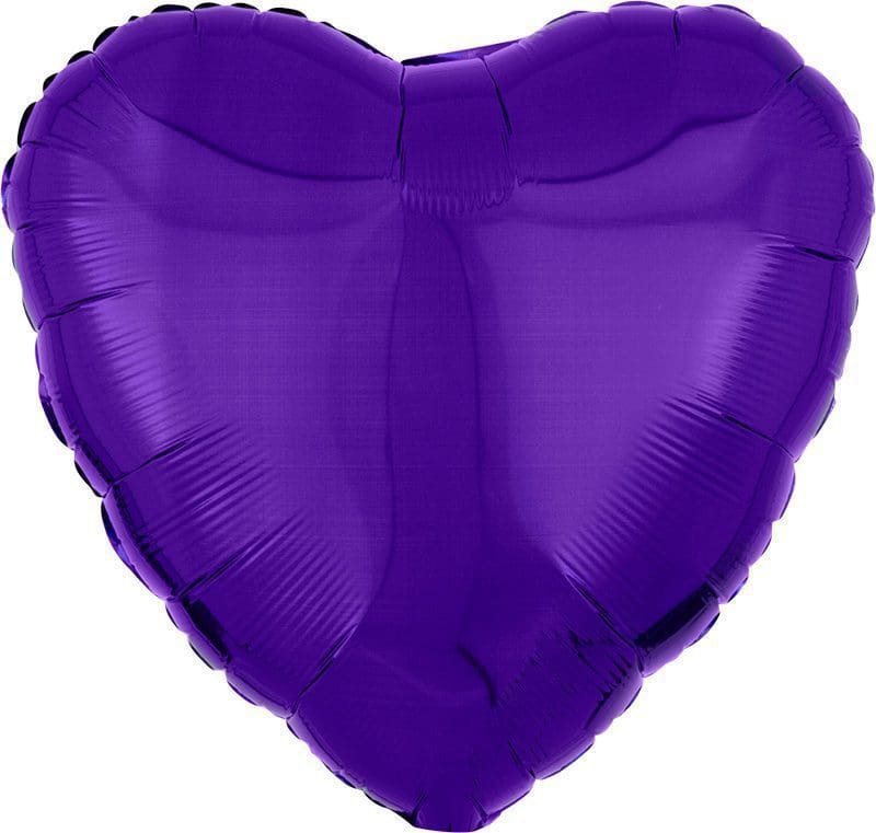 Shiny purple heart-shaped foil balloon.