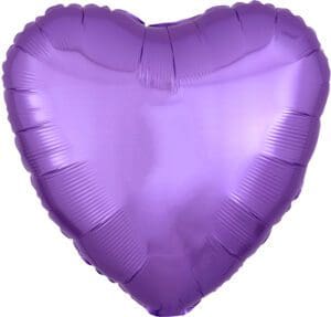 A shiny purple heart-shaped balloon.