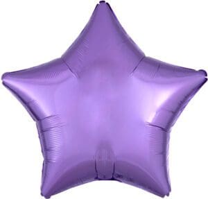 A shiny purple star-shaped balloon.
